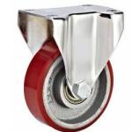 medium duty 4" screw PU cast iron core caster, 4" swivel red PU cast iron caster