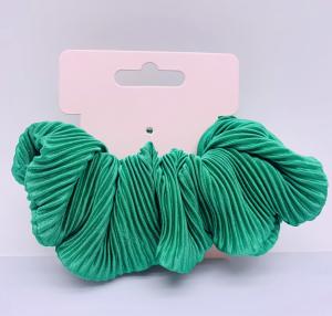 Quality Ponytail Pleated Velvet Hair Scrunchies Elastic Green For Lady wholesale