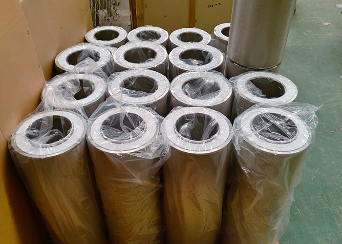 High Filtration Sintered Metal Filter Element With Rubber Pad Wear Resisting