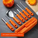 Customized Logo 7pcs Stainless Steel Pumpkin Carving Tools Set for Vegetable