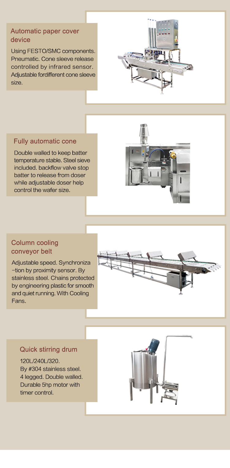 Multifunctional automatic rolling waffle baking equipment , 51 cast iron baking templates.