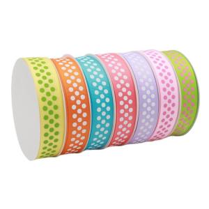 Quality Dot Custom Printed Grosgrain Ribbon Green ODM Orange Grosgrain Ribbon wholesale
