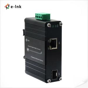 Quality Mini Industrial 100/1000BASE-X SFP to 10/100/1000BASE-T 30W PoE+ Media Converter wholesale