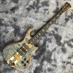 Custom Grand Neck Through Body Flamed Maple Top 5 Strings Bass Guitar Alem Cut