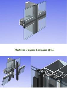 Quality Solid Hollow 2140mmx3300mm Frameless Curtain Wall wholesale