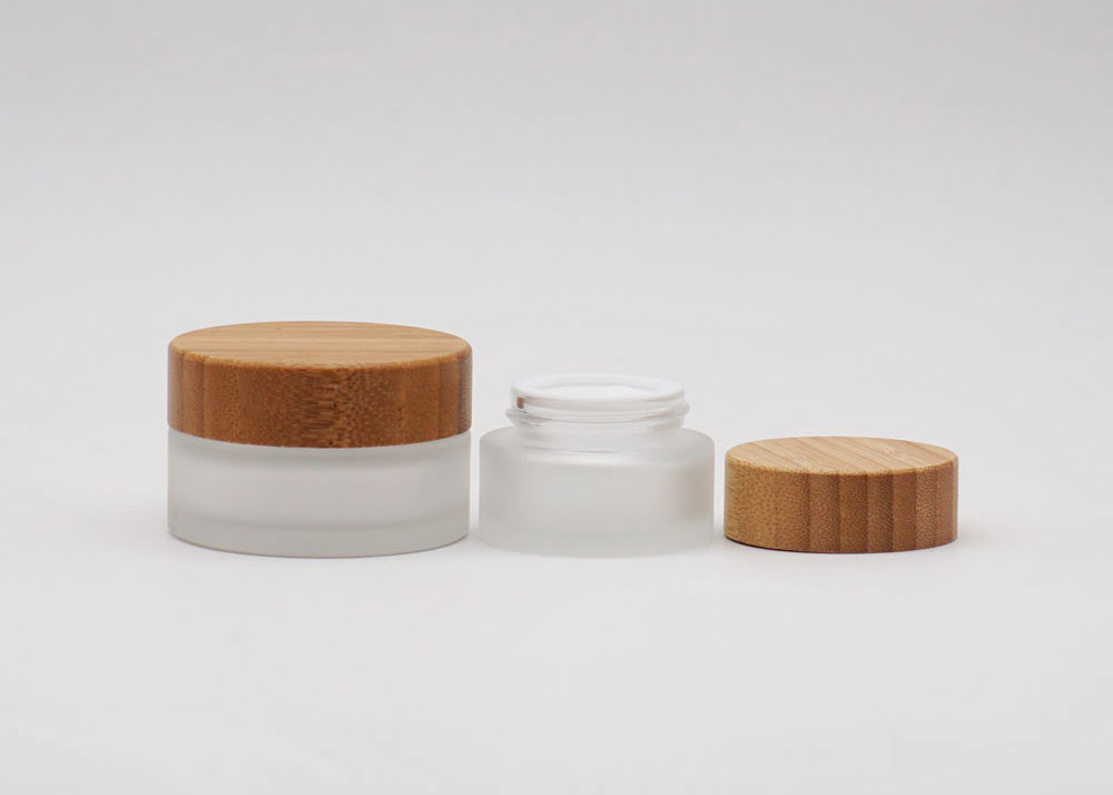 Frosted Glass 50g Empty Cosmetic Cream Containers