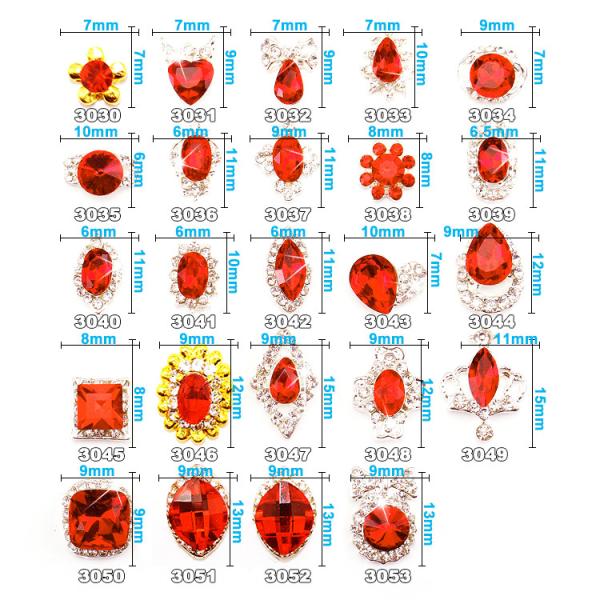NEW Arrival Red Crystals 8*6mm Bow Nail Charm- Nail Charms- Nail Jewelry- Nail