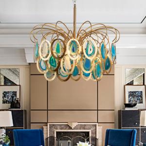 Quality Modern Luxury colorful Nordic LED Light Ceiling Slice Agate Chandelier（WH-MI-181) wholesale