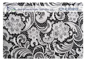 Quality Eco-Friendly Embroidered Lace Fabric , Nylon Lace Cotton Fabric CY-CX0010 wholesale