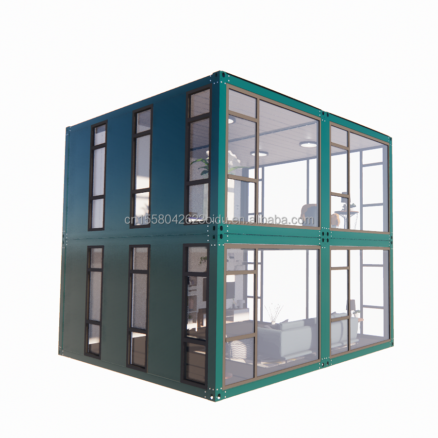 Aluminum Alloy Windows in Customized Luxurious Bedrooms Bathrooms and Kitchens with 50/75/100mm Wave Sandwich Panel Walls
