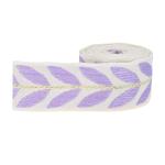 25mm*2y Jacquard Leaf Ribbon Eco Friendly Christmas Ribbon Wired