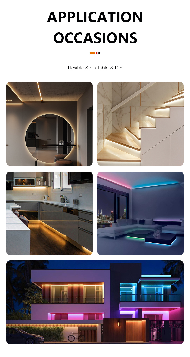 Commercial Dream Color Smart Addressable RGB COB LED Strips with Dimmable Design