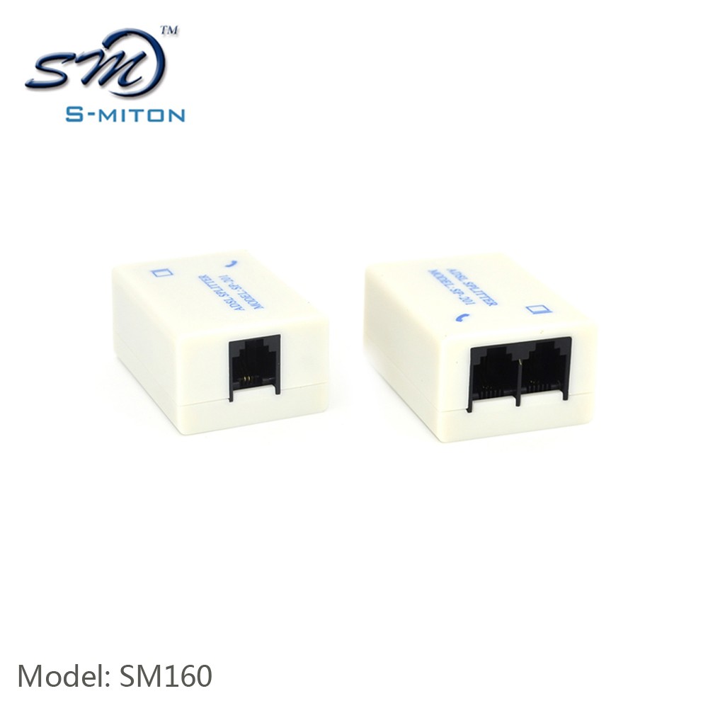 Telephone Splitter Adapter CE ROHS Certified for ADSL Connection using RJ11 6P2C Port