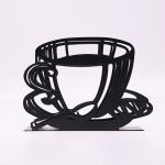 Dinner Metal Napkin Holder Black Coffee Cup Shape Paper Napkin Holder 15 X 4 X