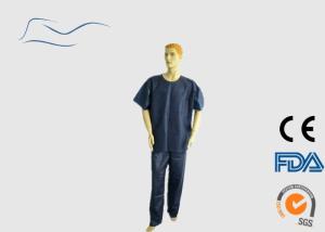 Quality Short Sleeves Disposable Scrub Suits Dark Blue Color PP Plastic Material wholesale