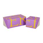 Purple Beige Cardboard Cake Box , Paper Cake Containers With Hot Stamping Logo