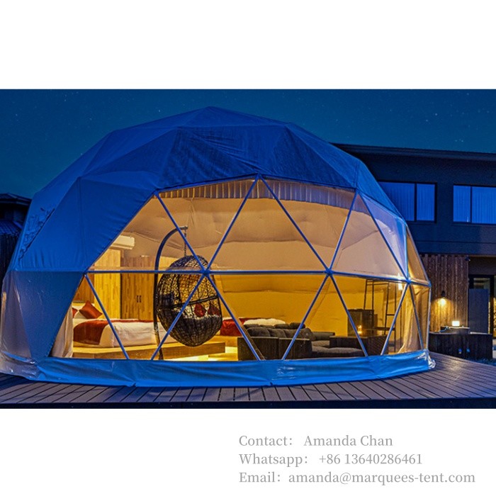 All Size Customized Luxury Dome House Living Hotel Resort Glamping Tents With Bathroom Steel