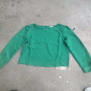 Quality Green Breathable Womens Chiffon Office Tops 100% Polyester wholesale