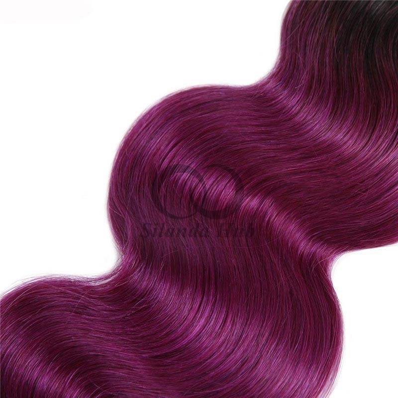 #T1B/Purple Body Wave Remy Human Hair Bundles Sew In Weave Bundles Brazilian Bundle Deals