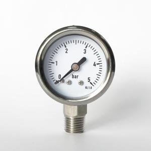 Quality KL1.6 Liquid Filled Oil Pressure Gauge 40mm 5 Bar Dry Pressure Gauge wholesale