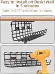 Under Desk Cable Management Tray with Hook Type Installation No Drill Steel