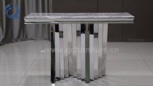 Quality Modern 51kg SS Console Table 160cmx45cmx75cm Canada Style Glass top wholesale