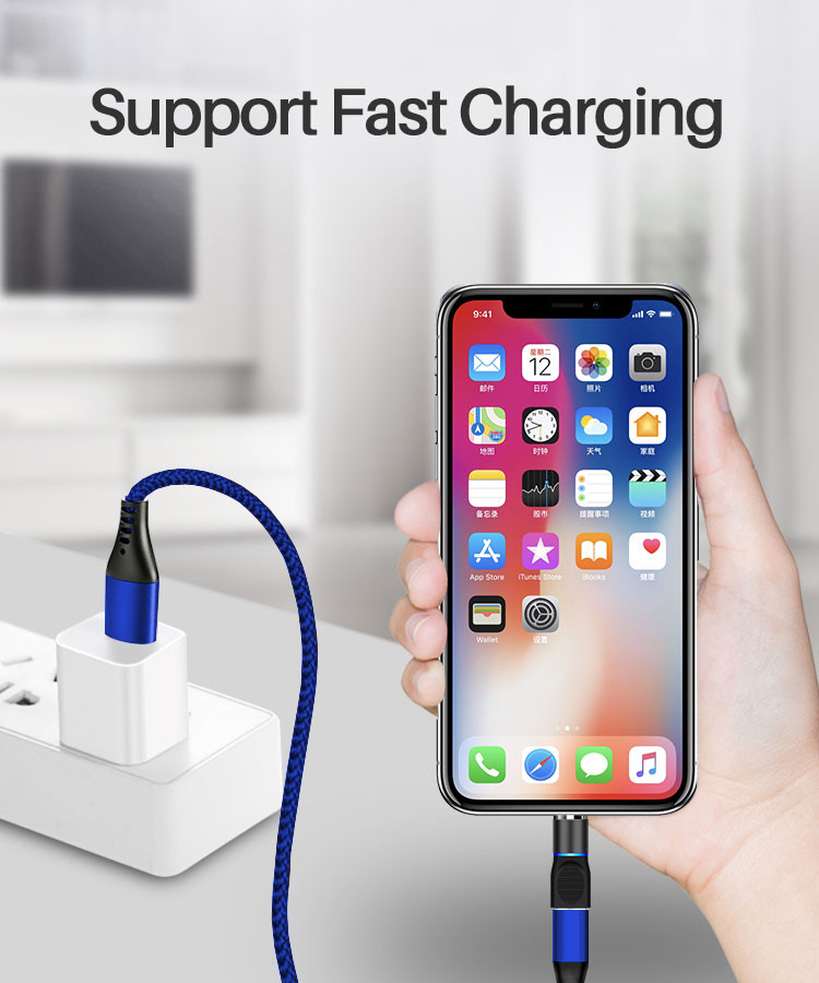 2.4A Magnetic OTG Cable Data Sync Transfer Durable 3 In 1 OTG Adapter