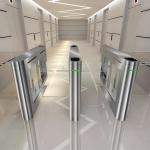 304 Stainless Automated Gate Systems Glass Turnstile Doors with Ticket