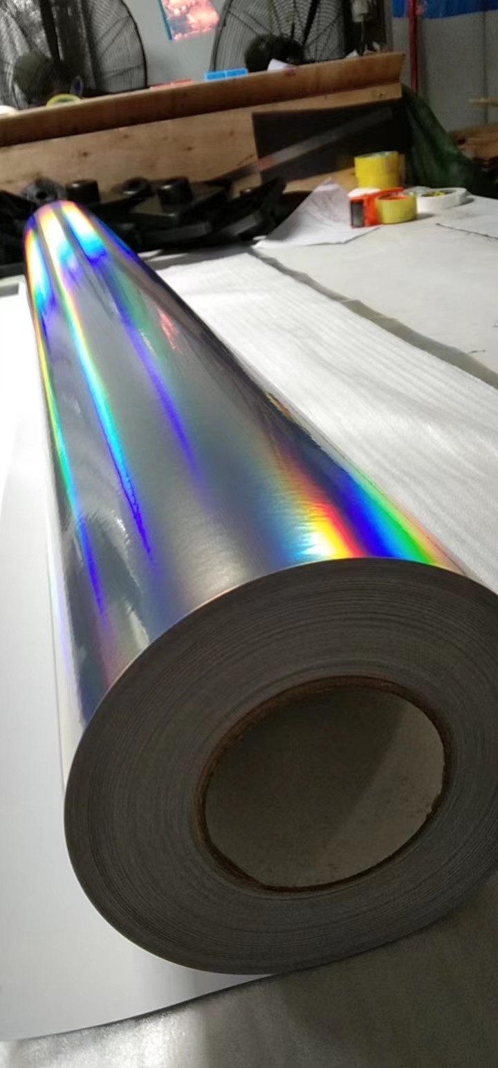 Removable Self-Adhesive Laser Color Decorative Glass Film PET Vinyl Color holographic rainbow film laser film