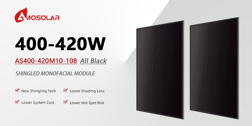 21.5% Mono Silicon Cells Full Black Shingled Solar Panels for Home Solar Power System