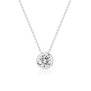 Quality Simple Design 18k Gold Lab-Grown Diamond Pendant Daily Style Pendant White Diamond jewelry Round Shape wholesale