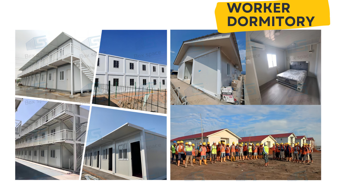 Flexible And Convenient Portable Site Office Container Modular Steel Frame Rock Wool Sandwich Panel Modular House