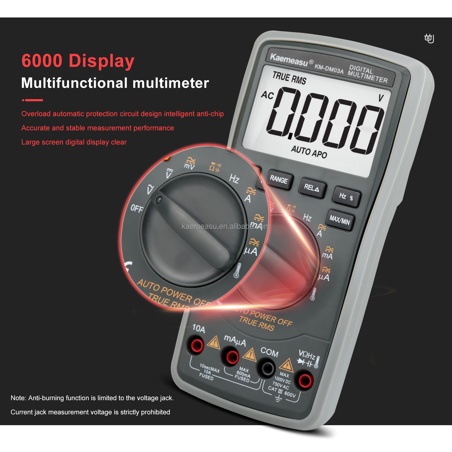 03A OEM ODM Industrial Electronic Multimeter Diode Test AC DC Voltage Current Voltmeter Professional Digital Multimeters