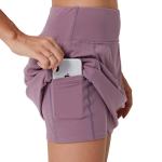 Customized Quick Dry High Rise Sports Dress Plain Tennis Skirts with Side Pocket