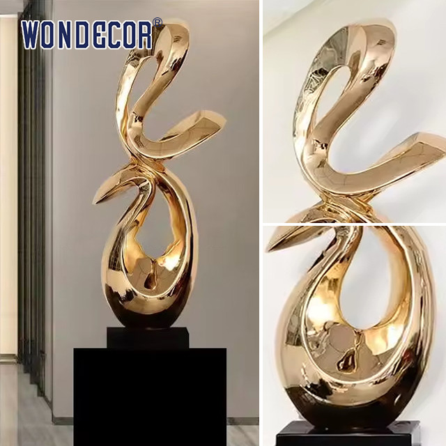 Small Interior Decoration Art Abstract Geometry Metal Sculpture Crafts