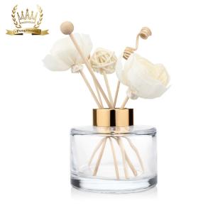 Quality Decorative 200ml Diffuser Glass Bottle Round Clear With Cap wholesale