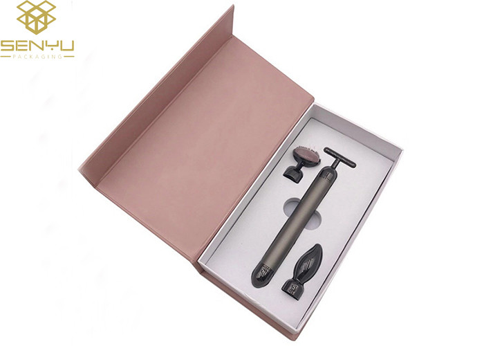 Facial Roller Cosmetic Packaging Boxes / Magnetic Hardcover Custom Cosmetic Boxes