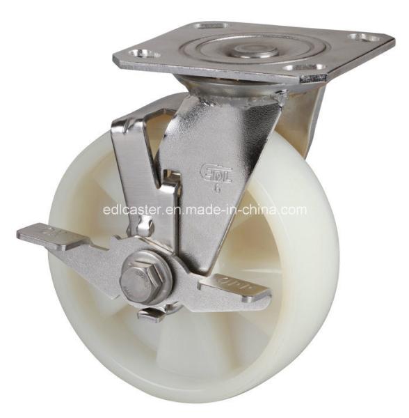 6" Stainless Plate Brake Tpa Caster S7126-25 with 280kg Load Capacity and 5mm