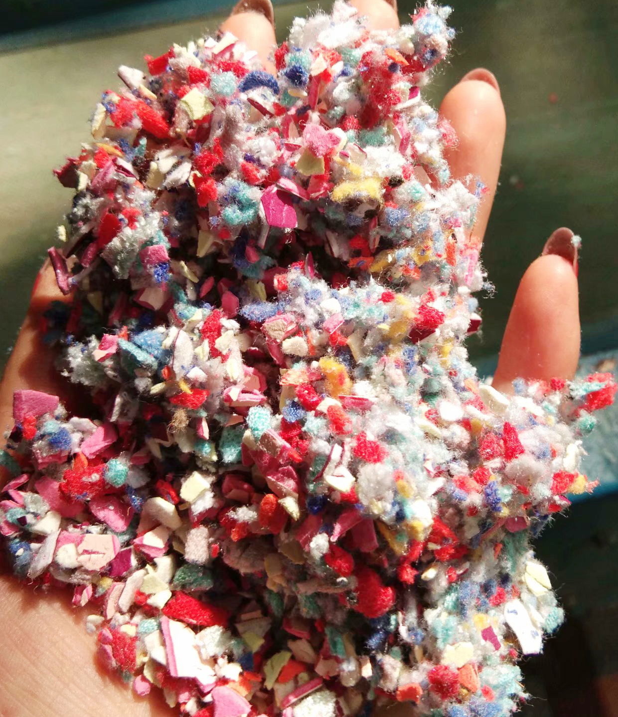 Fiberglass chopper/polyester yarn waste recycling machine/jeans fabric cutting machine