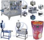 Fruit Drink Premade Bag Packing Machine , Vegetable Juice Stand Up Bag Filling