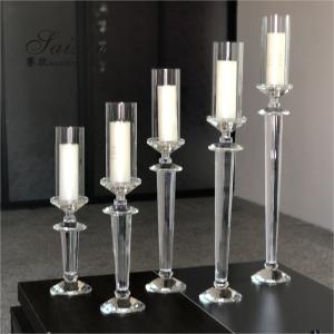 Quality ZT-026 wedding accessories decoration set single crystal pillar candle holders wholesale
