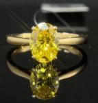 1.59ct Lab Diamond Jewelry Oval Cut Diamond Ring Fancy Vivid Yellow Classic