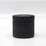 Transperant Glass Jar Candle Vessel Luxury Embossed Candle Jar With Lid