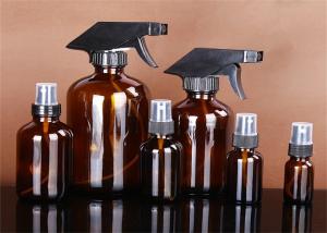 Quality Multi Color Boston Round Glass Bottles , Boston Amber Bottles With Spray Head wholesale