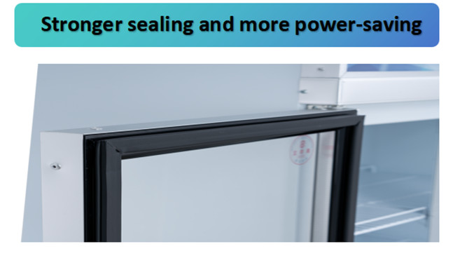 910L Two Door Ice Cream Display Cabinet Door Air Cooled Supermarket Portable Gelato Display Case