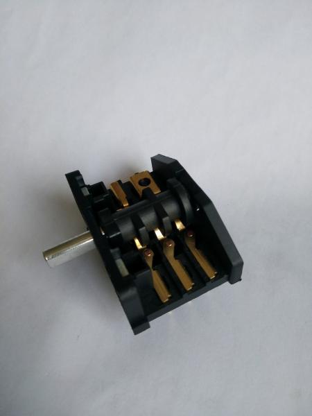 17mm Shaft Oven Rotary Switch Black PA66 Brass Pins Plastic Spindle Silver