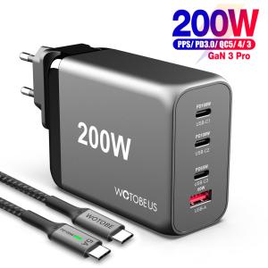 China 200W GaN USB Charger 3 Pro USB-C Fast 4-Port PD100W PPS 65W 45W QC5 For Laptop on sale