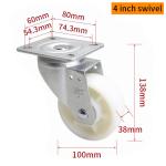 EDL‌ Medium Duty 4inch Caster TPA Plate by Rigid , Swivel and Brake Type 250kg