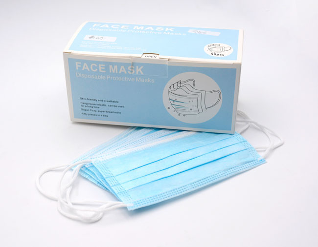 Blue Color 3 Ply Face Mask Disposable Non Sterile Anti Virus Biodegradable