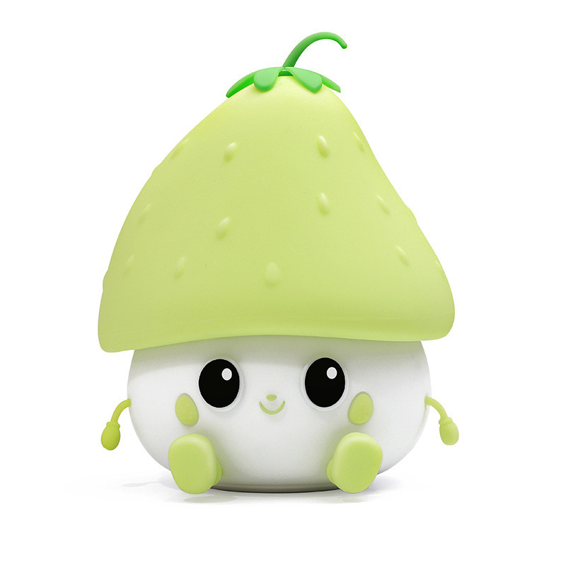 Night Light For Kids Cute Silicone Nursery Strawberries Lamp For Baby And Toddler Kawaii Bedside Timer Lamp For Kid Room